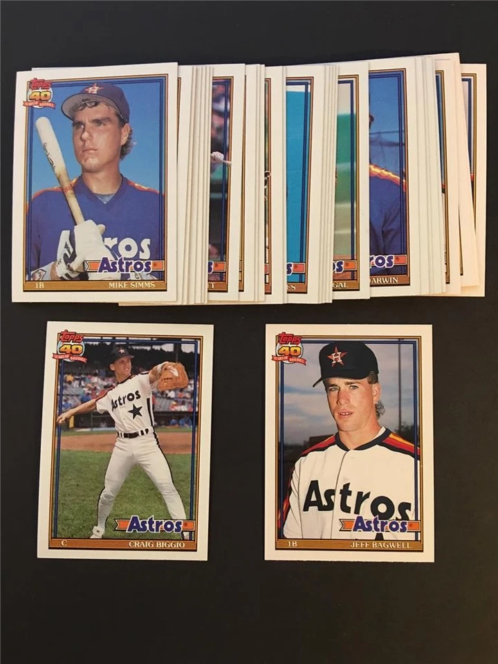 1991 Topps Houston Astros Team Set com 31 cartas negociadas Jeff Bagwell RC - Imagem 1 de 1