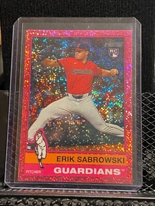Erik Sabrowski RC 2025 Topps Heritage Chrome Pink Sparkle #433 Guardians SP - Picture 1 of 2