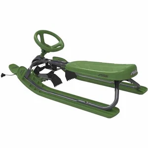 Snow Racer Iconic BIO Green Schlitten Kinder Schnee rodeln grün Lenkrad Lenker - Bild 1 von 1
