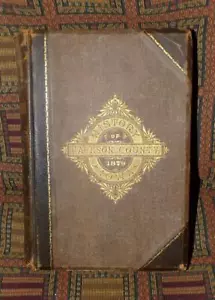 XRARE: 1879 History of Jackson County Iowa, map, engraved illustrations, leather - Picture 1 of 11