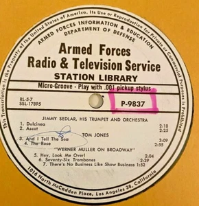 RADIO SHOW AFN RL 5-7 THE SETTLERS, TOM JONES, JIMMY SEDLAR, GEORGE ELRICK - Picture 1 of 2