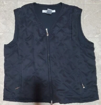 Geoffrey Beene Sport Quilted Vest Women's M Black Softshell Zip Up - Image 1 of 3