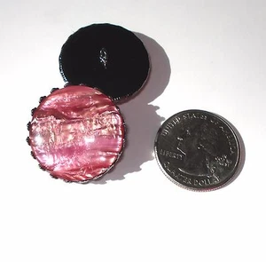 Acrylic Button Shimmer Layers Dusty Rose 1" handcrafted shank sew or pin on  - Picture 1 of 1