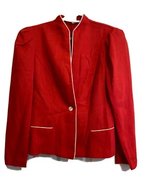 Vintage Lightweight Red Suit Jacket Size 9-10 - Image 1 of 4