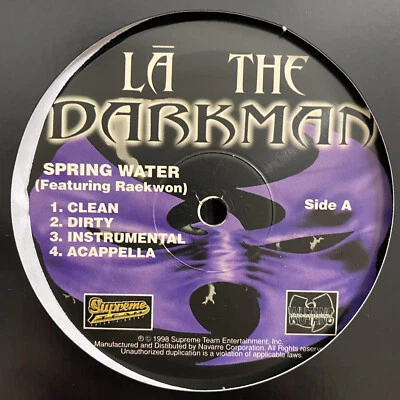 LA THE DARKMAN - SPRING WATER / CITY LIGHTS (12")  1998!!  RARE!!  WU-TANG CLAN - Image 1 of 2