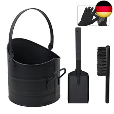 BRIAN & DANY Ascheeimer, Halbkreisförmiger Kohleeimer für Kamine, 10L Eimer mit  - Bild 1 von 4