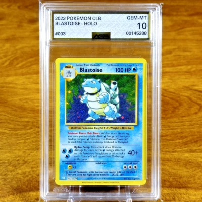 Pokemon Trading Card Game Classic Blastoise CLB 003/034 AGS Gem-MT 10 Holo 2023 - Image 1 of 3