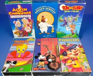 Vintage Cartoon VHS Lot - Tom & Jerry, Mickey & Friends, Tweety Bird, & More - Picture 1 of 9