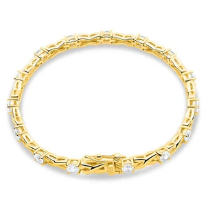 Tennis Goldarmband 585 Gold Infinity Unendlich Zirkonia Stein Weiß Stempel Damen - Bild 1 von 14
