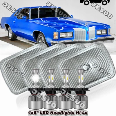 4PCS 4x6" LED Headlights DRL Turn Signal for Pontiac Grand Prix 1976-1987 Foto 1 de 4