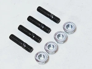 M8 x 1.25 mm Threaded Turbo Studs (35mm) Flange Nuts High Strength T25 T28 (4) - Picture 1 of 1
