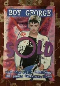 BOY GEORGE  Sold  rare original promotional poster from 1987  CULTURE CLUB - Picture 1 of 1