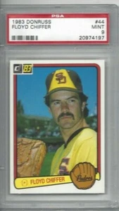 Tarjeta de béisbol Donruss 1983 #44 Floyd Chiffer, clasificación de los Padres de San Diego PSA 9 - Imagen 1 de 1