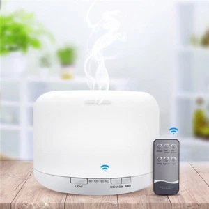 500ml Ultrasonic Air Humidifier Aromatherapy Diffuser 7 LED with Remote Control - Picture 1 of 50
