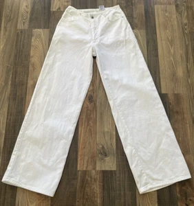 Just USA Wide Leg White Baggy Jeans Junior Size 5 Made in USA W25 L31 - Picture 1 of 16