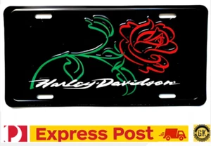 tin signs man cave shed garage - Harley Davidson Rose License Plate - Gifts - Picture 1 of 2