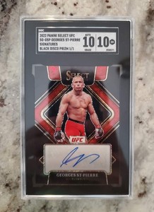 2022 Panini Select UFC Georges St-Pierre Signatures Black Disco Prizm Auto 1/1