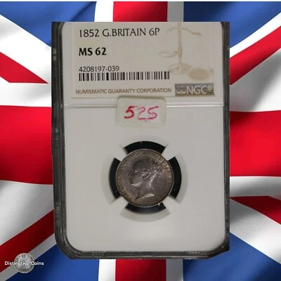 Great Britain 1852 6 Pence NGC MS62 - Image 1 of 2