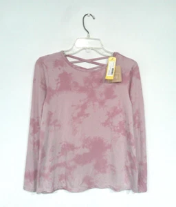 NEW Bixby Nomad Girl's Cross Back Top Size Large Dusty Pink Tie-Dye Shirt Kids - Picture 1 of 9