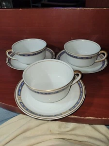 3 Mistic Blue Cup & Saucer O P Co Syracuse china mystic - Picture 1 of 4