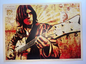 Shepard Fairey Obey Neil Young Canvas 2010 Signed Art Print Poster - Picture 1 of 7
