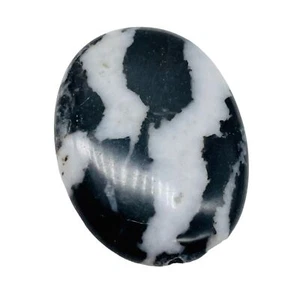 Zebra Agate Oval Bead | 30x21x7mm | Black/White | Oval | 1 Bead - Picture 1 of 11