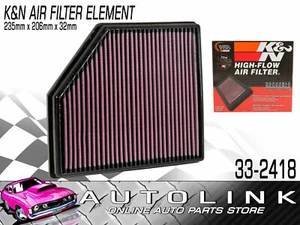 K&N AIR FILTER ELEMENT FOR VOLVO S80, V70, S60, XC70 & XC60 2008-2013 #33-2418 - Picture 1 of 5