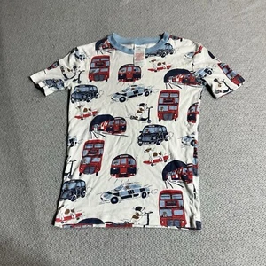 Mini Boden BoyS White Red Car Train Truck Short Sleeve T-Shirt 100% Cotton 12Y - Picture 1 of 5
