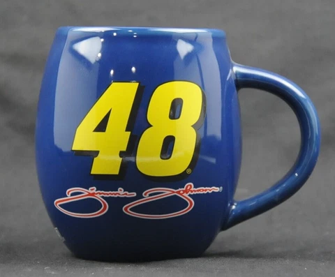 Nascar Jimmie Johnson #48 Coffee Mug, Blue Porcelain, Racing Collectible Cover