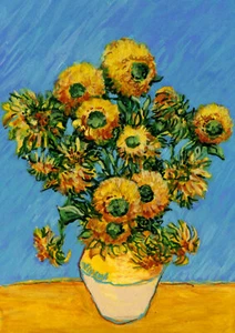 Vincent Van Gogh's Sunflowers 12.5" x 18" Classic Flower Painting Garden Flag - Picture 1 of 2