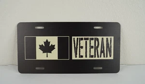 Placa de licencia militar veterano canadiense acabado mate de metal - Imagen 1 de 3