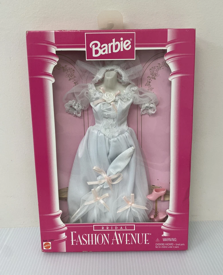 Barbie Fashion Avenue Doll Bridal Pure White Wedding Dress Mattel 1996 in Mint