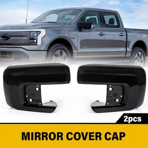 Left + Right Side Mirror Cover Cap Glossy Black For Ford F-150 Pickup 2021-2025 - Picture 1 of 15
