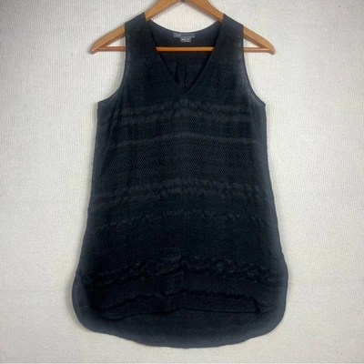Blusa sin mangas Vince negra talla XXS 2XS lino seda nailon mezcla Foto 1 de 4