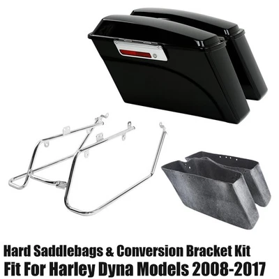 Kit de alforjas duras y soporte de conversión para Harley Dyna Fat Bob Low Rider 08-17 Foto 1 de 4
