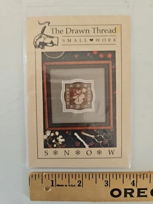 The Drawn Thread SNOW Counted Cross Stitch Pattern & 32 Count Linen SNOWMAN  - Image 1 of 3
