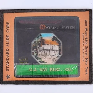 Antique GE General Electric Wiring System All-Way Elec. Co. Magic Lantern Slide - Picture 1 of 3