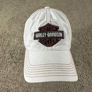Harley-Davidson Hat Cap Fitted Mens 4XL White Bar Shield Logo Patch Motorcycle - Picture 1 of 9