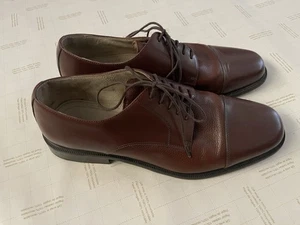 Pre-owned Florsheim Mens 12 D Brown Pebbled Leather Cap Toe Oxford Shoes 18150 - Picture 1 of 6