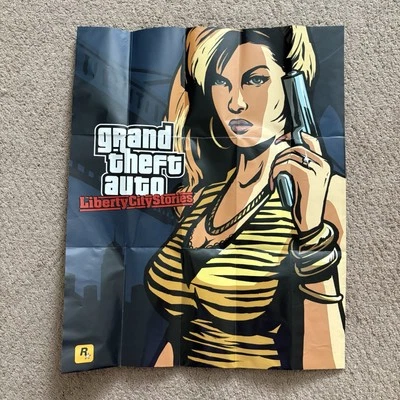 Playstation Portable PSP Grand Theft Auto GTA Liberty City Stories Poster Map - Image 1 of 3