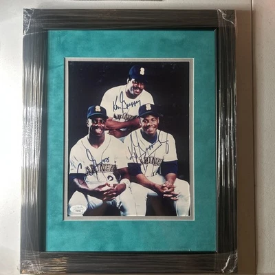 Griffey Family Jr, Sr & Craig Autographed Framed & Matted 8x10 JSA COA - Image 1 of 4