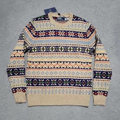 Polo Ralph Lauren Men's Size XL Fair Isle Wool Alpaca Linen Cotton Sweater - Image 1 of 4