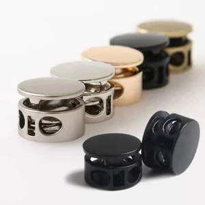 10pcs Metal Cord Lock Toggle Stoppers Clip Clamp Drawstring Buckle Spring Loaded - Picture 1 of 14