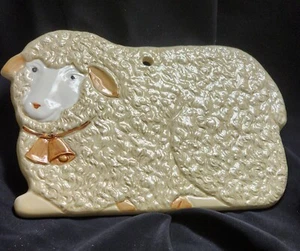 Vintage 1984 Otagiri Ceramic Sheep/ Lamb Hand Crafted Trivet Wall Decor w/ Tag - Picture 1 of 7