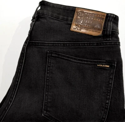 Volcom Mens Size W32 x L32 Skinny Tapered Charcoal Black Denim Jeans - Image 1 of 4