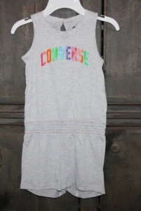NWT Girls Converse Romper Gray Rainbow Colors Size 6X Shorts/Tank - Picture 1 of 5