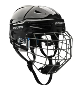 New Bauer Re-Akt Black Ice hockey helmet combo cage small medium large - Picture 1 of 3