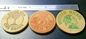 3 trajes de bar vintage de madera de níquel, buck y bebida, fichas ENVÍO GRATUITO - Imagen 1 de 10