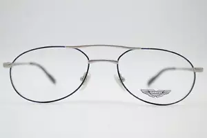 Vintage Brille ASTON MARTIN AM 86 Titanium Blau Schwarz Silber Oval eyeglasses - Picture 1 of 6