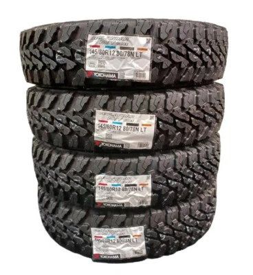 4x YOKOHAMA 145/80R12 GEOLANDAR MT G003 Light Track Tires Snow Mud SUV 145 80 12 - Image 1 of 4